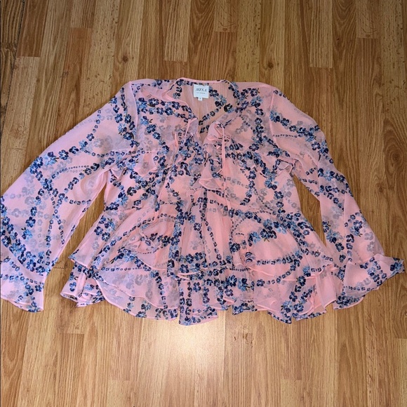 Misa Los Angeles x Revolve Damaris Ruffle Top Size Small - Picture 2 of 5